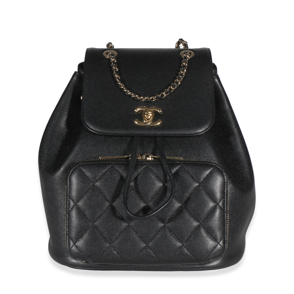 Chanel Black Quilted Caviar Business Affinity Backpack